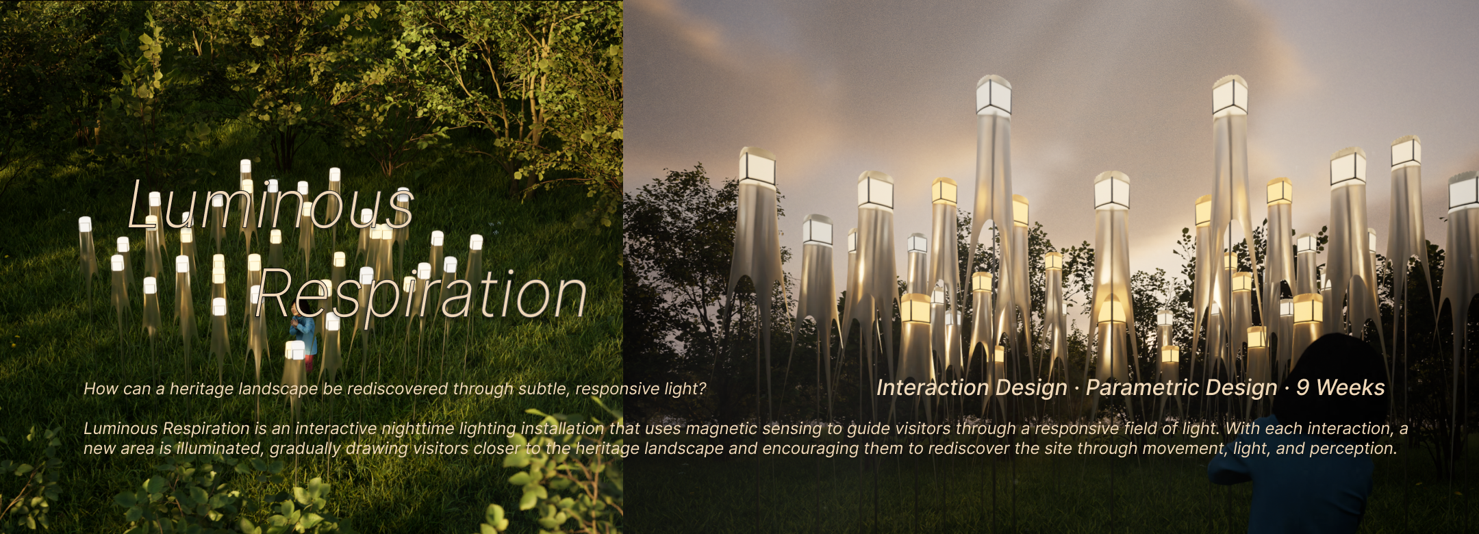 Luminous Respiration lighting installation project presentation